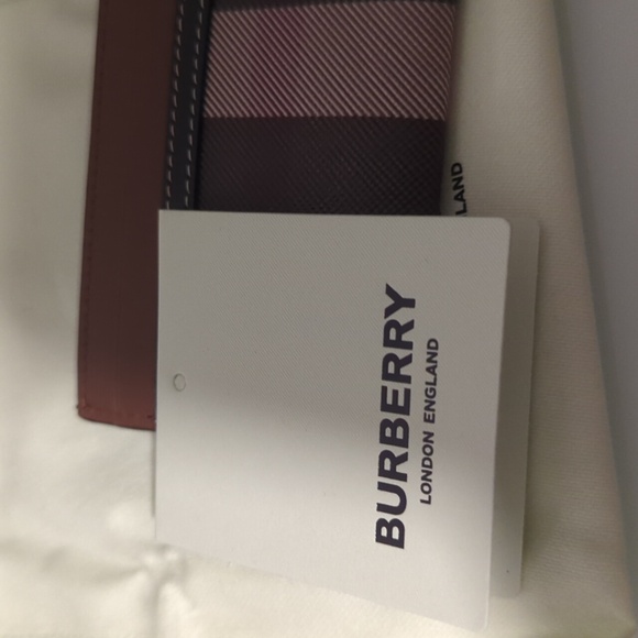 NWT Burberry Check Card Case Holder Dark Birch Brown Wallet - Picture 10 of 10